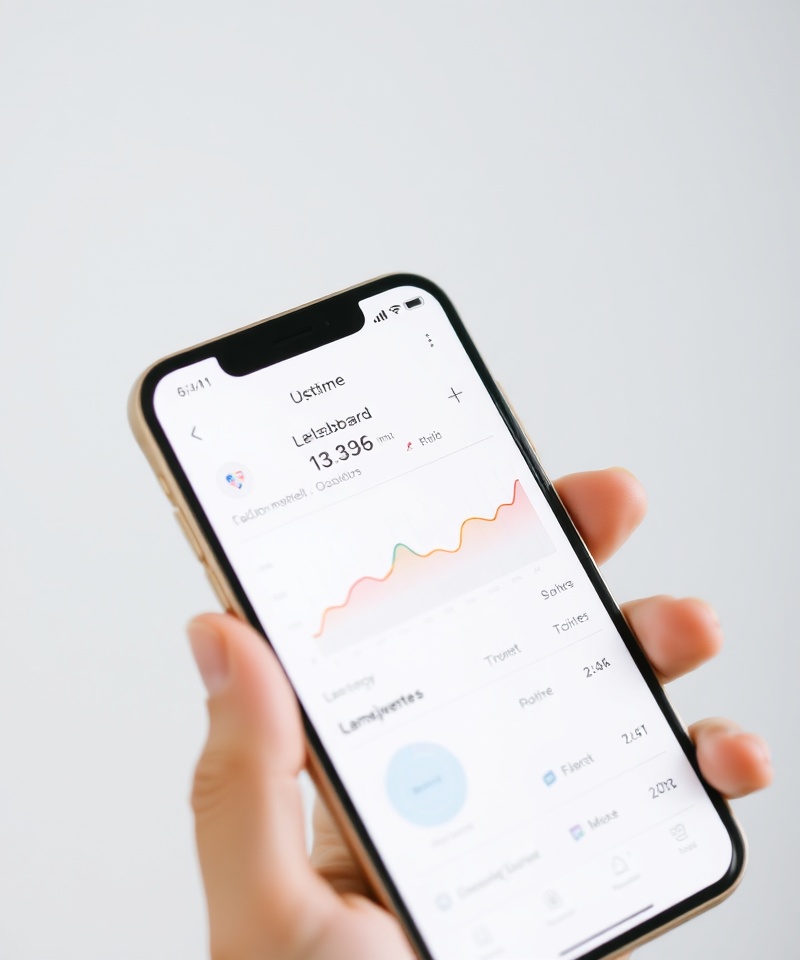 StatusBewaker realtime dashboard weergave op een mobiel scherm met live status-indicatoren, uptime-grafieken en widget-configuratie